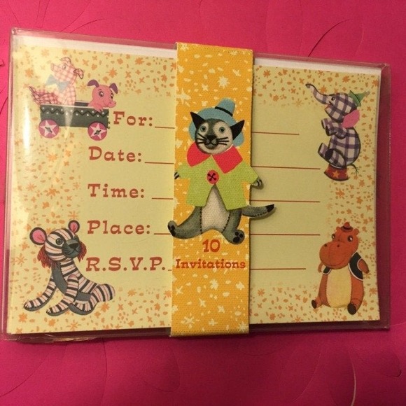 Birthday Party Invitations Children Kids vintage Circus Animals Boys Girls Baby - Picture 4 of 4